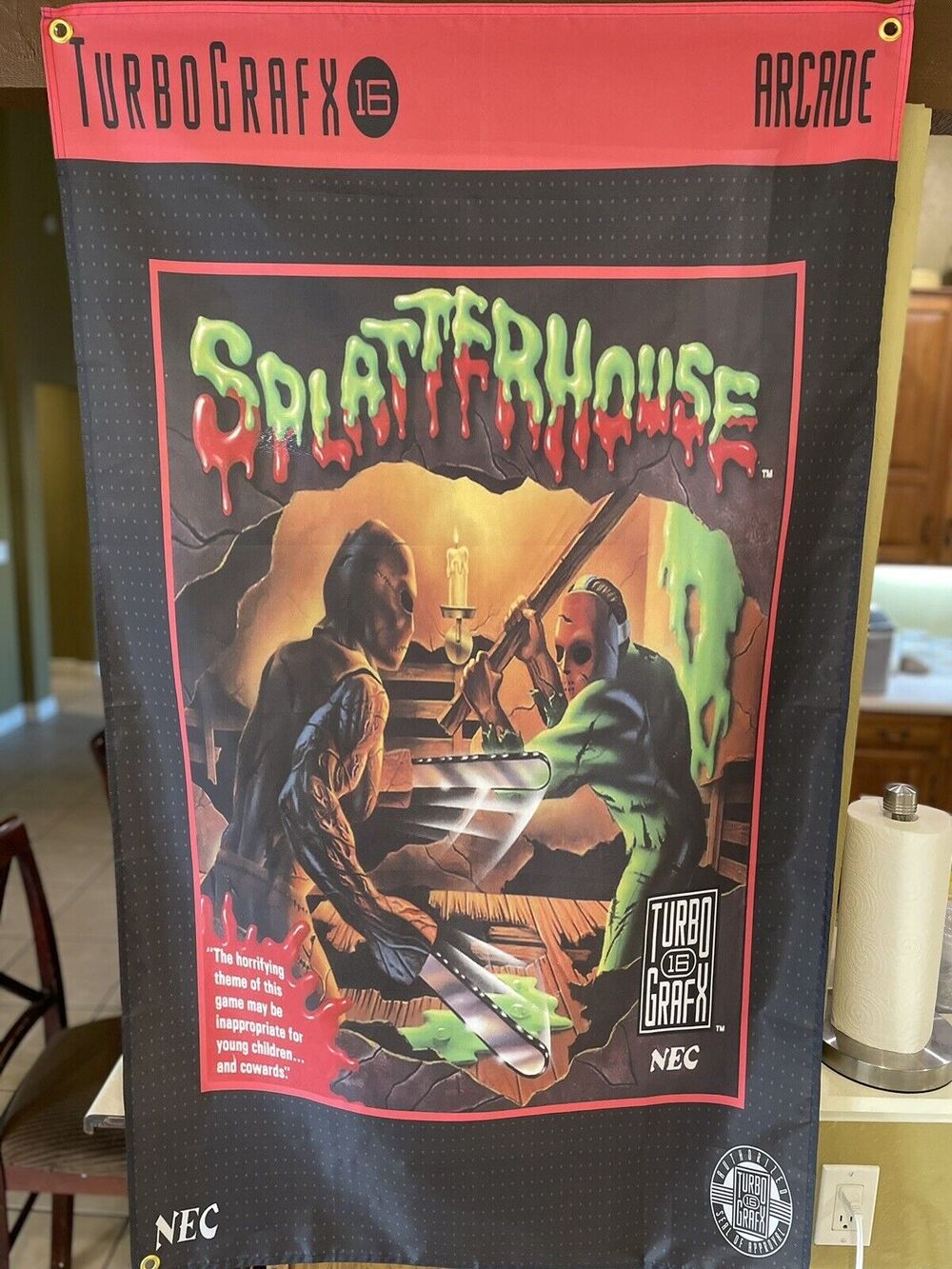 Splatterhouse 5ft Flag TurboGrafx-16 1988 Poster Banner Arcade NAMCO NEC TG16